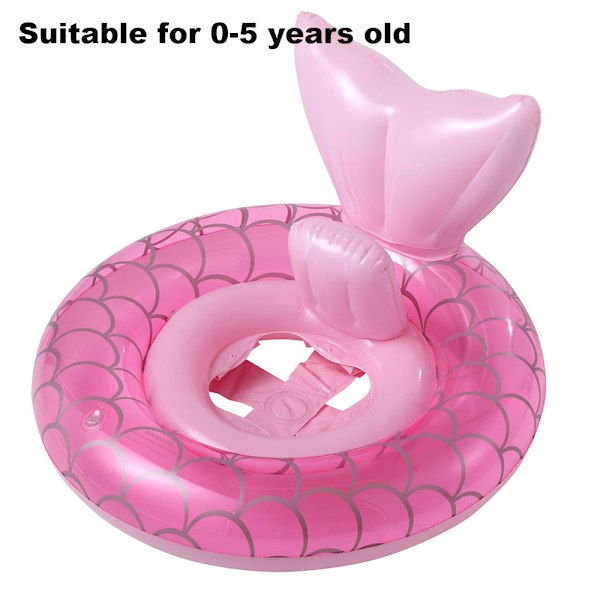 Sjöjungfru-tema Babysimflyt, Innovativt Dubbelt Krockkuddestöd för Spädbarn och Småbarn, Säker och Trygg Lära-sig-Simma Upplevelse för Pool,
