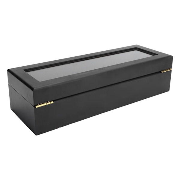 Elegant Klockdisplay, Klocklåda i Massivt Trä för Herrar med Klar Glasruta, Justerbara Klockkuddar för Komfort och Slitstyrka