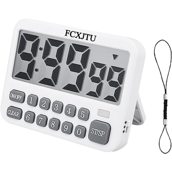 Multifunktionell digital timer, intervalltimer för ökad produktivitet, räkna upp/ner-timer för olika aktiviteter, minnesfunktion för användare