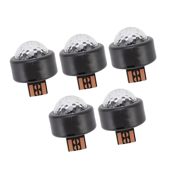 5 st USB Mini Disco Ball Ljus RGB Atmosfär Bärbar DJ Scen