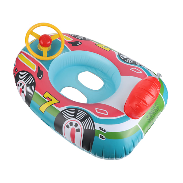 Unik Flygplansdesign Babybadring, Justerbart Solskydd Uppblåsbar Poolleksak för Sommarlekar, Portabel Hopfällbar Badring för Småbarn
