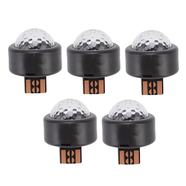 5 st USB Mini Disco Ball Ljus RGB Atmosfär Bärbar DJ Scen