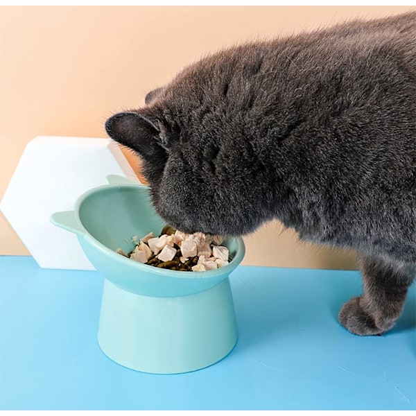 Sött Kattformat Matservis, Anti-Kräk Skål Elegant Och Söt Kattformad Design För Kattungar, Valpar, Små Hundar, Ergonomisk Kattskål Säkerställer