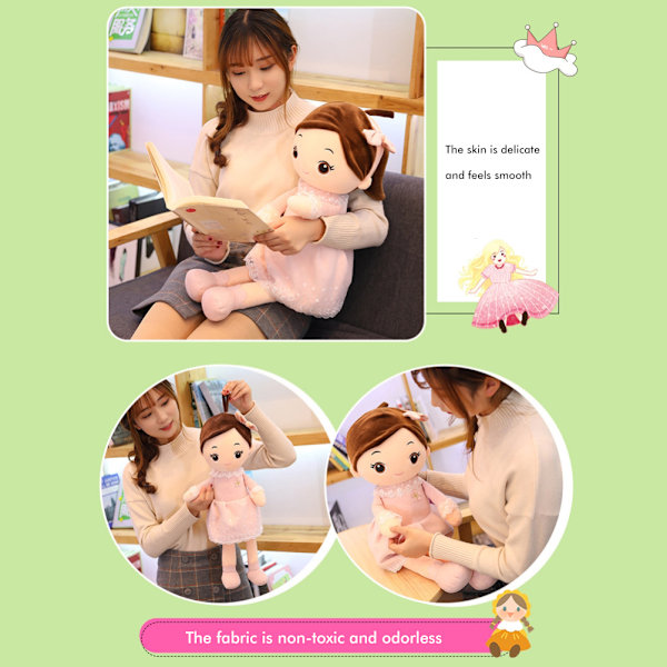 40cm Søte Rag Dolls Utsøkt Rag Doll Toy Jenter Sovende Leke Myk Rag Doll Pude Gaver for Romdekorasjon