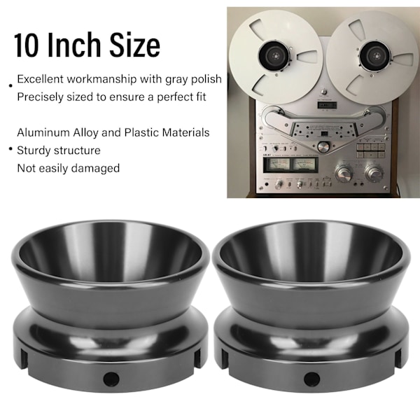 1 Par 10 Tommer NAB Hub-adaptere Polert Aluminiumslegering Åpner Universal Lasteenhet for Studer ReVox for Akai (Grå)