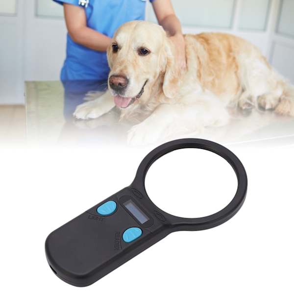 Kjæledyr Mikrochip Scanner med forstørrelsesglass LED-lys Dyre RFID Chip Leser for Hund Katt Gris