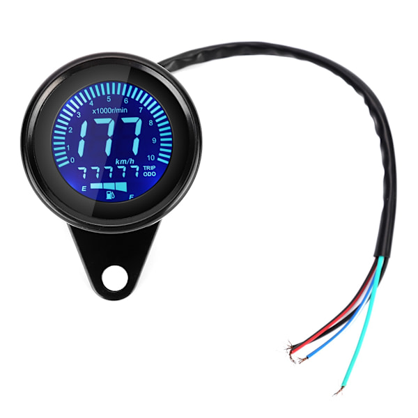 Motorcykel 7 Färger LCD Mätare Hastighetsmätare Vägmätare Instrument Modifieringstillbehör