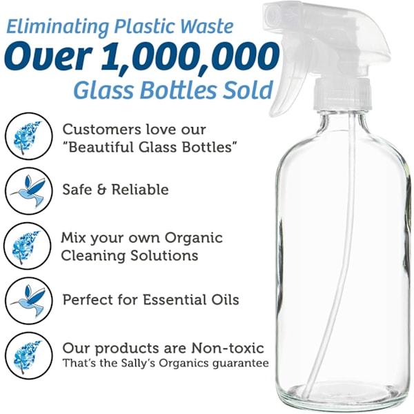 Återanvändbar Behållare Tom Glas Sprayflaska, Fin Dimspruta Eller Hållbara Avtryckarsprutor, Giftfri Användning, Läckagesäkra Packningar, Multifunktionell, Klart Glas