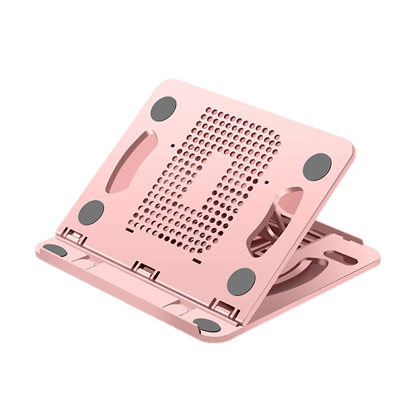 Bærbar computer holder silikone PP og ABS foldbar 8 gear justerbar bærbar computer køling stand til hjemmet arbejde pink