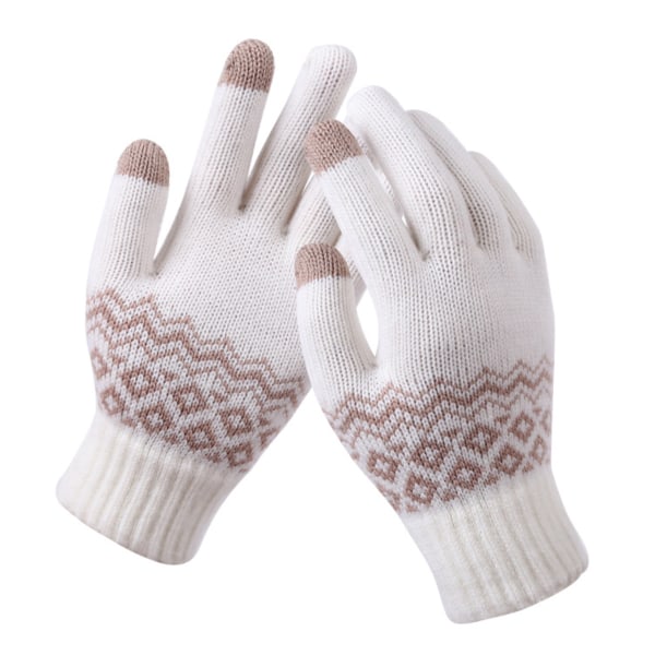 Winter gloves Women's warm winterproof thickened adult jacquar