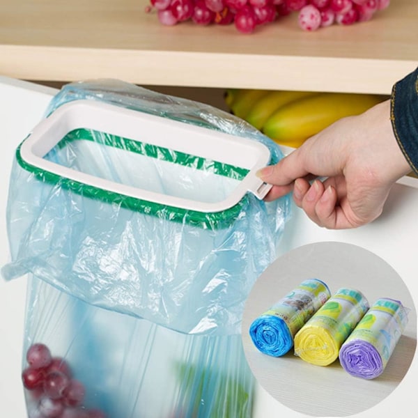 Bärbar Förvaring för Soppåsar med Utrymmesbesparande Design, Soppåsehållare Hängande Soppåse för Skåpdörr Baksida Stil Ställ, Miljövänlig