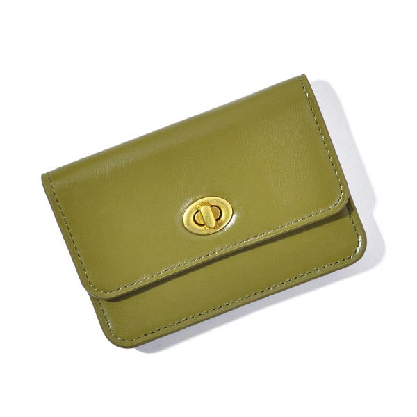 PU Leather Women's Purse Lightweight Retro locking multi-layer Card Holder