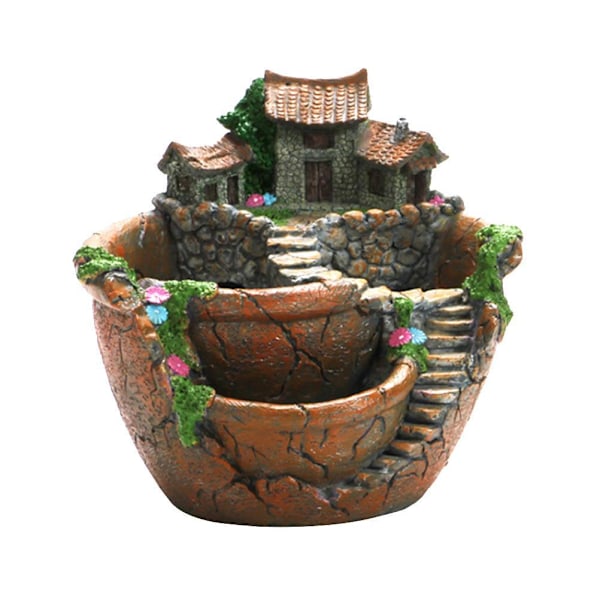 Växter Kruka Succulenta Växter Kruka med Söt Hus Blomkorg Planter Kruka Trädgårdsdekoration