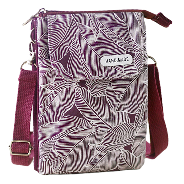 Mobiltelefon plånbok Canvas liten crossbody väska väskor med axelrem för kvinnor tonårsflickor