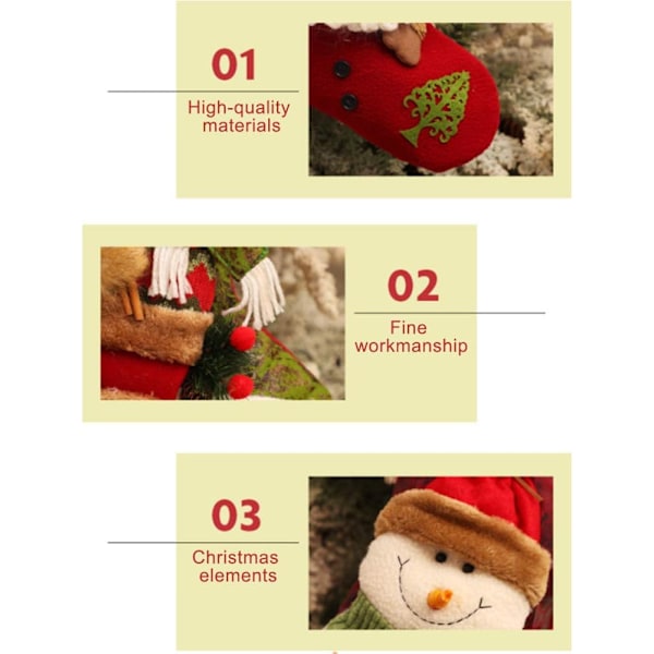 Söta Jultomte Snögubbe Ren Julstrumpor, Personlig Design med Klassiska Element för Festlig Dekor