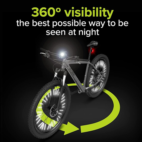 Cyklingsäkerhetskompis, snabbmonterade 360° reflekterande ekerskydd, vattentäta nattsäkerhetsförbättrare för barncyklar (72 st)