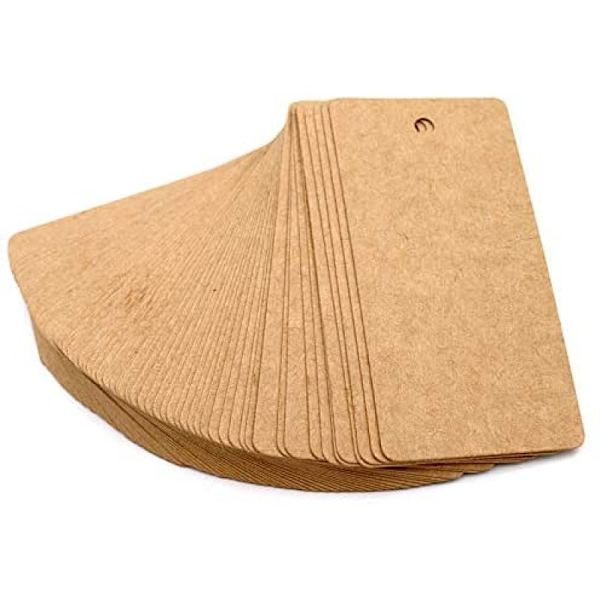 Kraftpappersetiketter 9x5cm Rektangulär Present