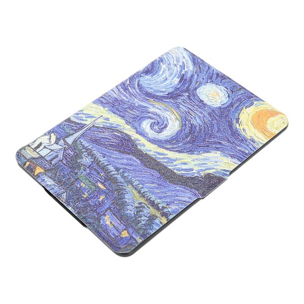 Ebook-läsare Skyddande PU-läderfodral med målat motiv för Kindle Paperwhite123 E-läsare (Van Gogh Starry Sky)