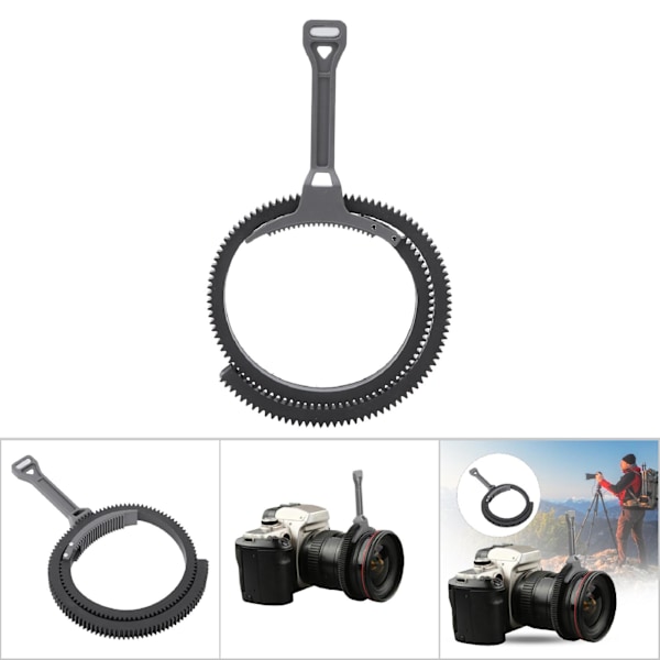 Plast Hållbar Justerbar Zoom Follow Focus Fokuseringshandtagsspak med Växelring för DSLR-kameraGrå