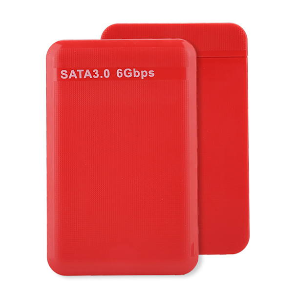 2,5-tums USB3.0 SATA3.0 höghastighets 6 Gbps mobilt hårddiskhölje stöder 6 TB UASP-acceleration (röd)