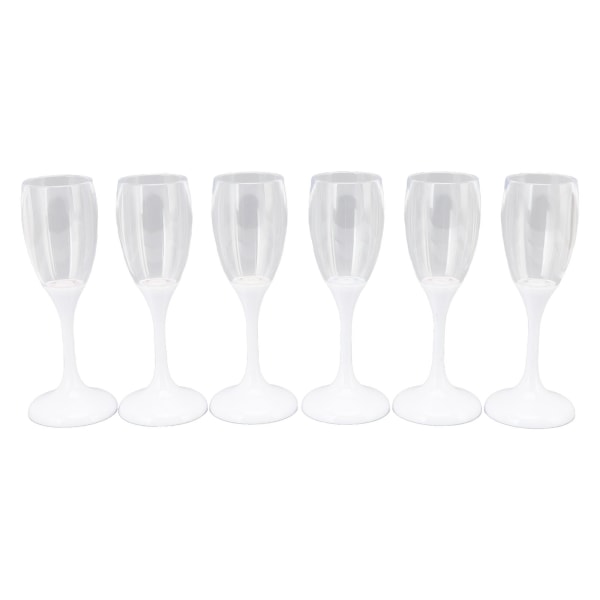 6 stk LED vinglass med lys opp champagne glass 6 farger belysning