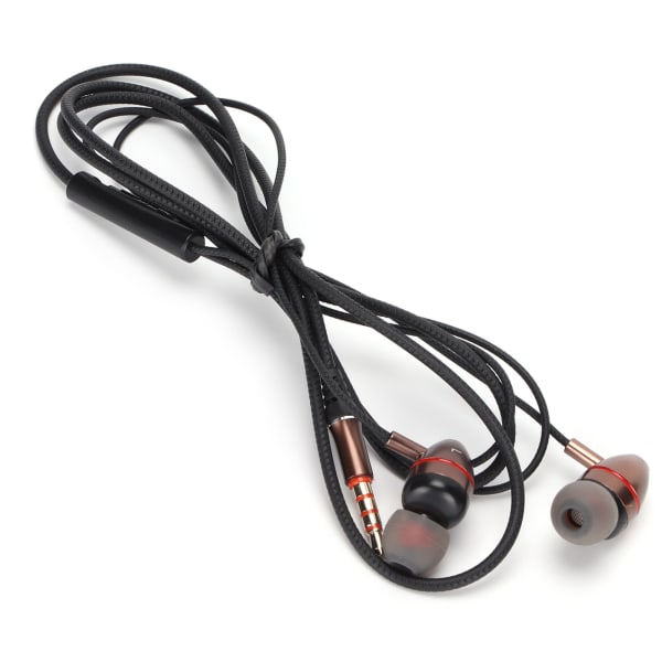 Trådbundna öronsnäckor med mikrofon, metall, tung bas, trådbundna in-ear-hörlurar för smartphones, bärbara datorer, MP3-spelare