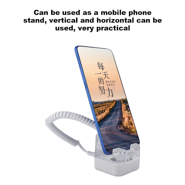Mobiltelefon Anti-tyveri Sikkerhetsfjærtråd Display Stativ Alarm Ladestativ (for Apple)