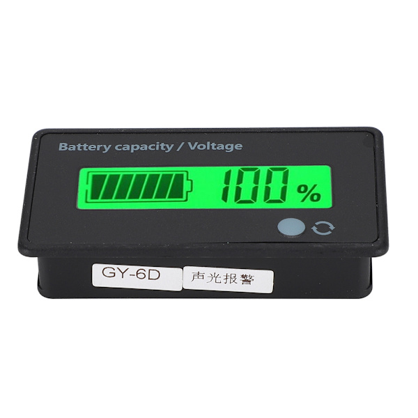 GY-6D PCB HTN Ljud- och ljuslarm Batterikapacitetsmonitor Indikator Display 12-84V (grönt ljus)
