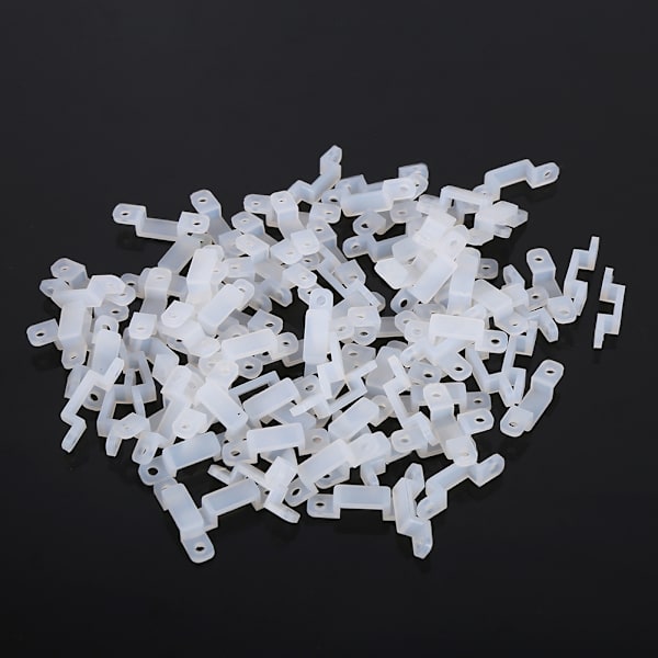 10mm silikoneholderklemme til fastgørelse af 3528 5050 1210 RGB LED-striplys 100 stk.