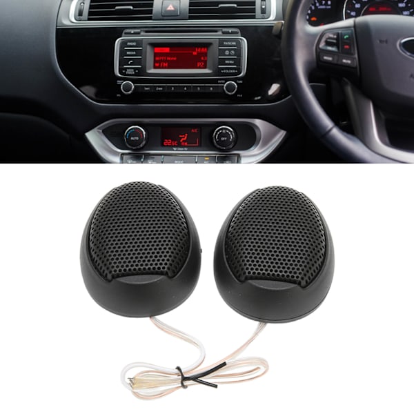 2 st bil-tweeters 98dB 1000W Dome Interiör Stereo Audio Högtalare för Ljudsystem Svart