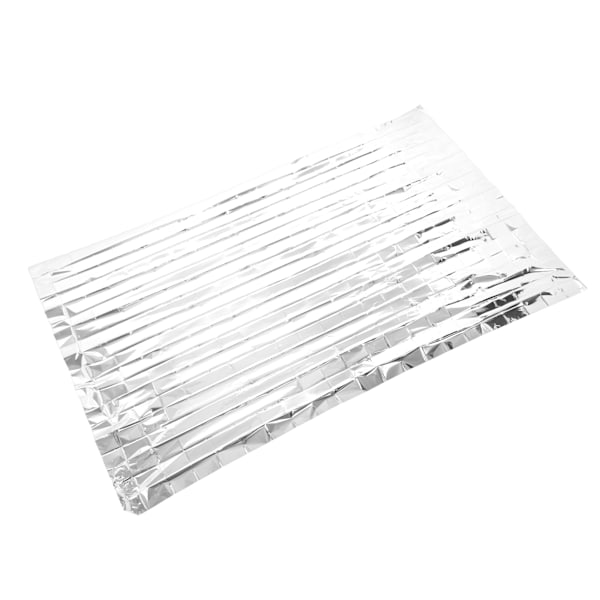 Reflekterande Nödfilt, Överlevnadsutrustning för Utomhusäventyr, Mylar Termisk Filt med Förbättrad Värmeåtervinning, Silver, Vikbar Design för