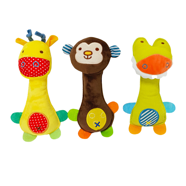 3 st/set Baby Mjuka Skallror Leksaker Djurljud Skallra Leksaker Spädbarn Tidig Utveckling Baby Leksaker Nyfödd Spädbarn Gåva