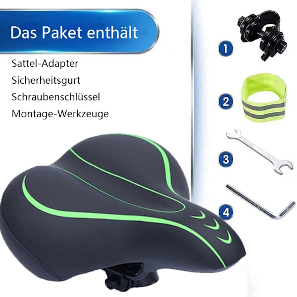 Bekväm cykelsadel, högdensitets memory foam för män och kvinnor, ergonomiskt utformad för att minska lårfriktion och främja fri rörlighet, ihålig