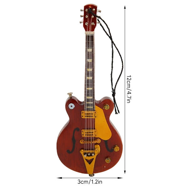 Miniatyr Elektrisk Gitarr Modell Innovativ Simulering Handgjord Trä Gitarr Dekoration för Presenter Samling