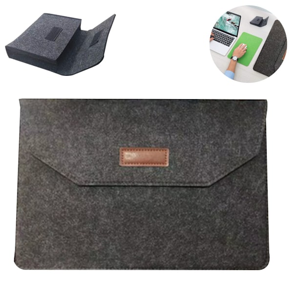 Laptop Sleeve Kompatibel med 13 tommer /15 tommer MacBook Pro, MacBook Air, HP Dell Lenovo Notebook, Filt Laptop Etui med Ekstra Opbevaringspose