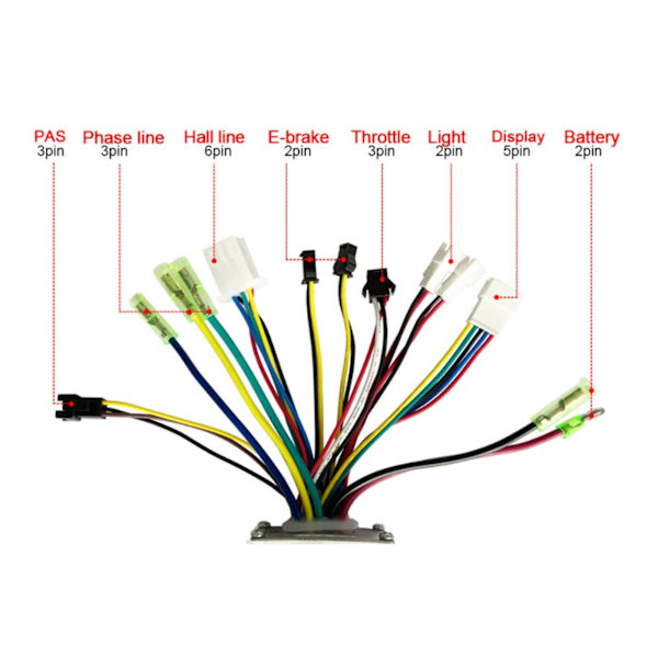 DC-motorstyring med ledningsnet Motorstyring Lithiumbatteri til elcykel 36V 48V 17A