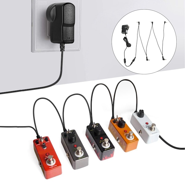 Strömadapter 9V Plast Gitarr Multi Effekt 1 till 5 C2T Linje Industriella Verktyg 850mA AC100‑240VAU Kontakt