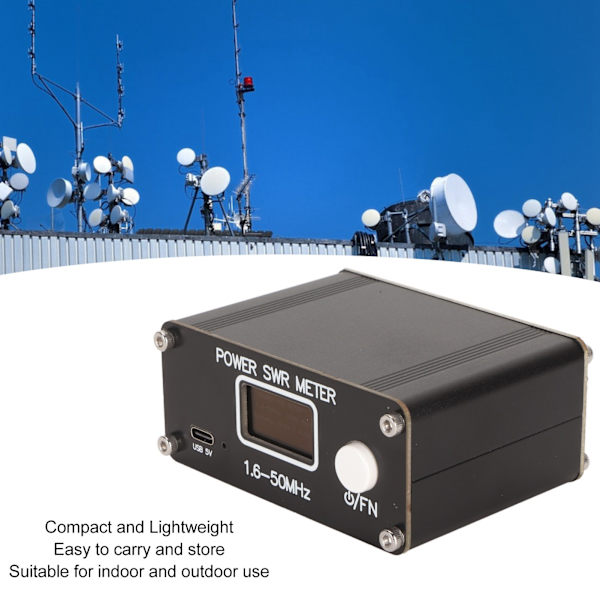 SWR-måler 150W 1,6MHz til 50MHz MF AM CW SSB HF Stående bølgeforhold Wattmeter for måling