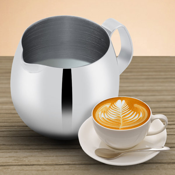 Tyk rustfri mælkeskummerkande Latte kaffekop kruskande (300 ml)