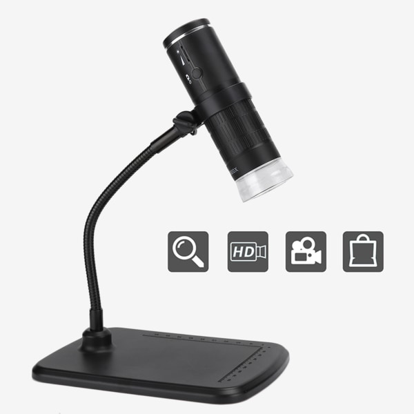 1920x1080 Kamera Upplösning HD Förstoringsglas Digital WiFi Mikroskop F210 med 8 Justerbara LED-lampor