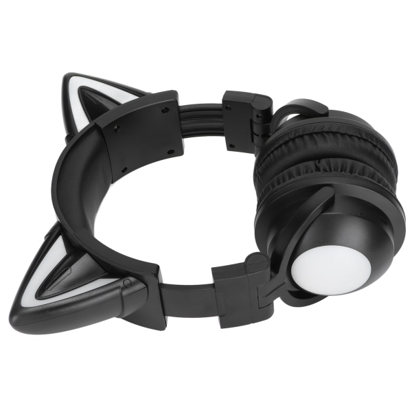 Kattøre Bluetooth-headset Stereo-headset med mikrofon LED søt katte-headset for jenter barn