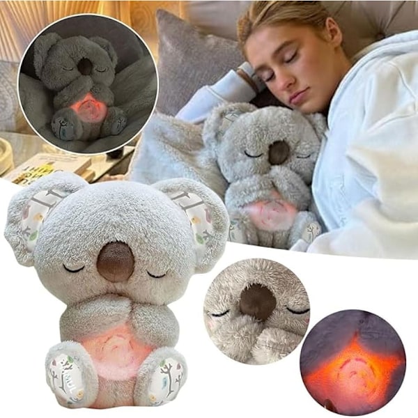Interaktiva babyleksaker, söt koala, lugnande för sömn, 10 sorters lugnande musik, mjuk vid beröring, lossnar inte lätt