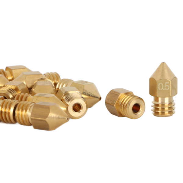 20 stk MK8 dyse sett 1,75 mm M6 gjenge polerte ekstruder dyser med oppbevaringsboks for 3D-skriverutskifting 0,5 mm