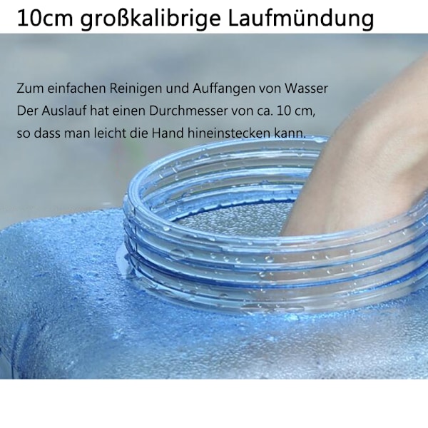 Camping Vattenbehållare med Bred Påfyllningsöppning, Portabel Vattendunk för Enkel Transport, Livsmedelsgodkänt Säkert Material Aqua Blå, 10L, Tjock Vattenbehållare