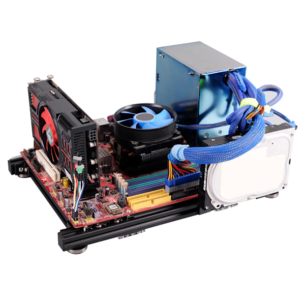 DIY Åbent Design Aluminiumlegering M-ATX Computer Kabinet Overclocking Test Platform (Fuld Sort S)