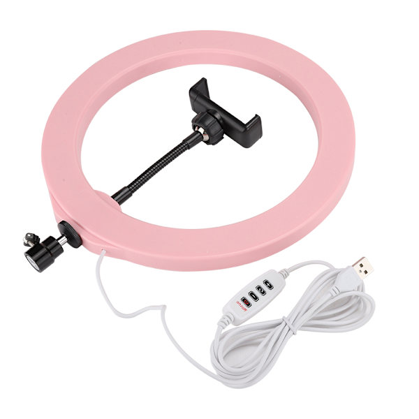 PULUZ PU397F 80 LED-lys 3 farvebelysningstilstande USB-port LED-lys med stativ til telefonlivestreaming