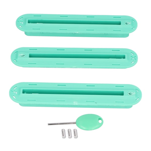 3 st/set Surfbräda Roder Groove Plast Fenad Box Plug Fen Plug Bas med SkruvarGrön