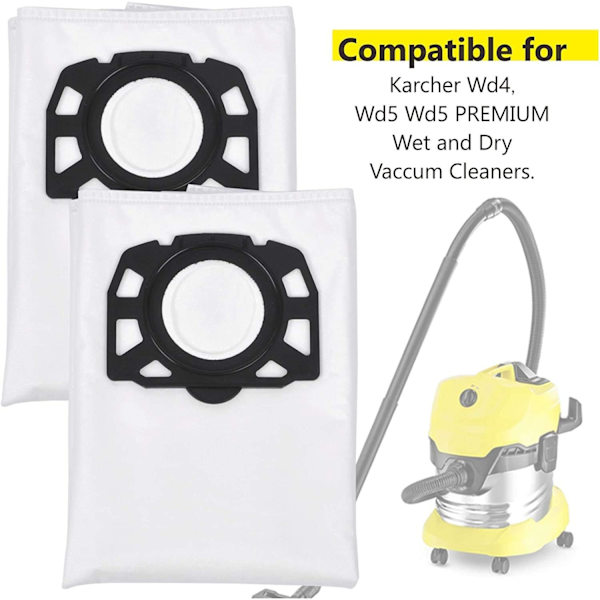 8 stk. udskiftningsfilterposer til Karcher WD4 WD5 WD5 / Premium / MV4 / MK5 / MV6 støvsuger