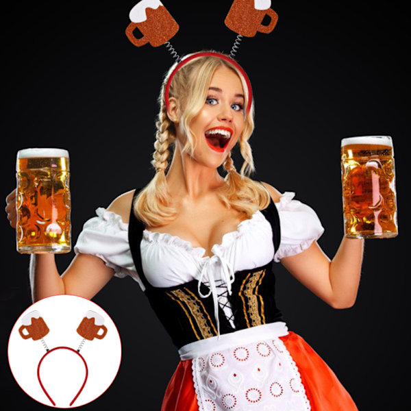 4 stk. Oktoberfest ølkrus hatte, pandebånd Oktoberfest, velegnet