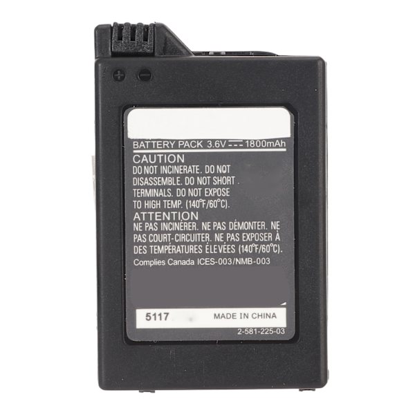 1800mAh 3.6V Lithium Ion Udskiftningsbatteri Kompatibel med PSP 1000 1001 1002 1003 1004 1005 1006 1007 1008 1010